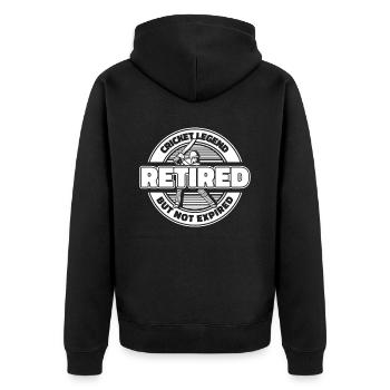 Cricket in retirement - Unisex Premium Organic Zip Hoodie - black - Back - Nico (187cm)