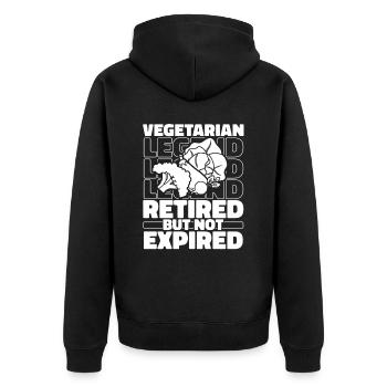 Vegetarisch Vegetarier Im Ruhestand - Unisex Premium Bio Zip Hoodie - Schwarz - Hinten - Nico (187cm)