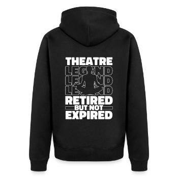Yoga in retirement - Unisex Premium Organic Zip Hoodie - black - Back - Nico (187cm)