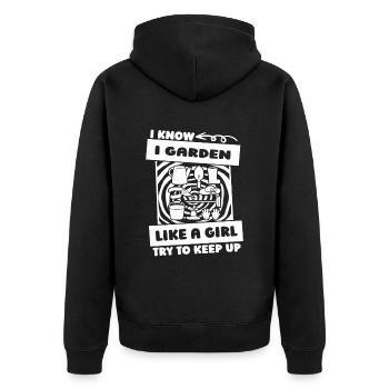 Hobby gardener garden - Unisex Premium Organic Zip Hoodie - black - Back - Nico (187cm)