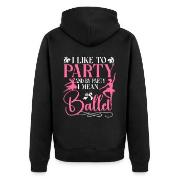 Ballet Dancer Dance Girl Ballerina - Unisex Premium Bio Zip Hoodie - Schwarz - Hinten - Nico (187cm)