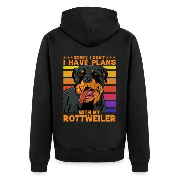 Désolé, je ne peux pas avoir de plans avec mon Rottweiler - Veste à capuche bio Premium Unisexe - noir - Dos - Nico (187cm)