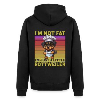I'm not fat I'm just a little Rottweiler - Unisex Premium Bio Zip Hoodie - Schwarz - Hinten - Nico (187cm)