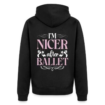 Ballet Dancer Dance Girl Ballerina - Unisex Premium Bio Zip Hoodie - Schwarz - Hinten - Nico (187cm)