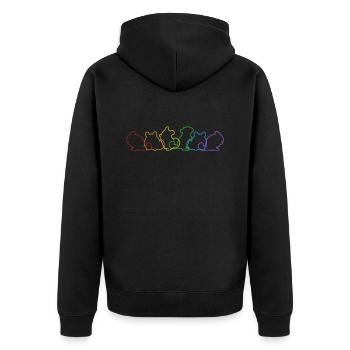 Chinchilla LGBT Arc-en-ciel Longtail Longhair - Veste à capuche bio Premium Unisexe - noir - Dos - Nico (187cm)