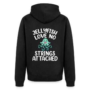 Méduses Méduses Ocean Sea Life Motif - Veste à capuche bio Premium Unisexe - noir - Dos - Nico (187cm)