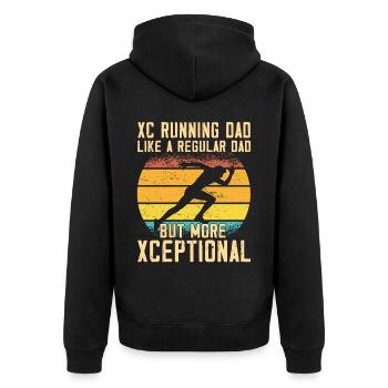 Présent de course XC pour hommes et femmes - Veste à capuche bio Premium Unisexe - noir - Dos - Nico (187cm)