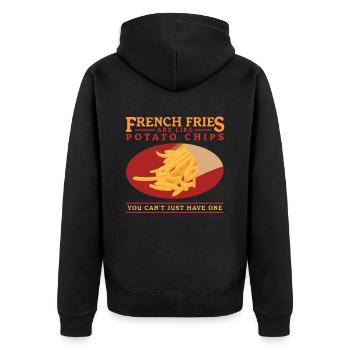 French fries fries fast food fast food gift - Unisex Premium Organic Zip Hoodie - black - Back - Nico (187cm)