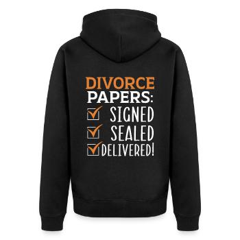 Papiers de divorce : signés, scellés et - Veste à capuche bio Premium Unisexe - noir - Dos - Nico (187cm)