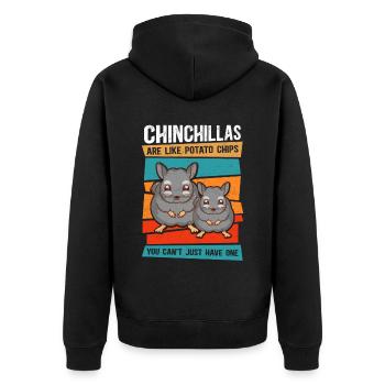 Chinchilla propriétaire chinchillas cadeau - Veste à capuche bio Premium Unisexe - noir - Dos - Nico (187cm)