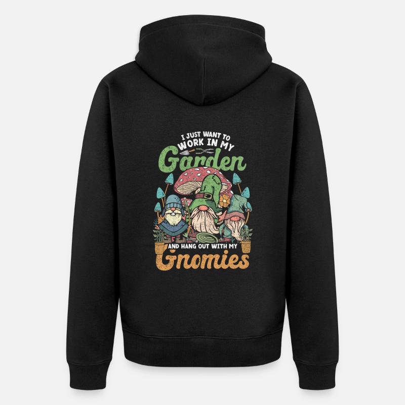Gartenzwerg Gartenzwerge - Unisex Premium Bio Zip Hoodie - Schwarz