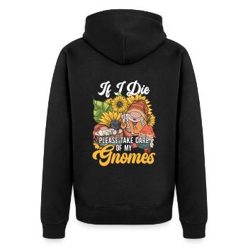 Gartenzwerg Gartenzwerge Gartenzwergsammler - Unisex Premium Bio Zip Hoodie - Schwarz - Hinten - Nico (187cm)