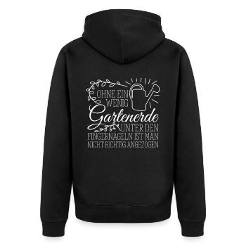 Garten Galabau Galabauer Gärtner - Unisex Premium Bio Zip Hoodie - Schwarz - Hinten - Nico (187cm)