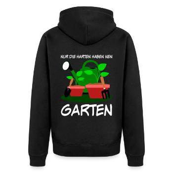 Garten Spruch Galabau Galabauer Gärtner - Unisex Premium Bio Zip Hoodie - Schwarz - Hinten - Nico (187cm)