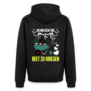 Gärtner Witz Garten Galabau Galabauer - Unisex Premium Bio Zip Hoodie - Schwarz - Hinten - Nico (187cm)