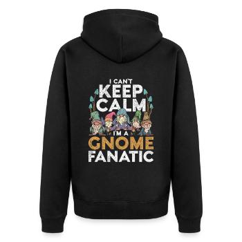 Gartenzwergsammler Gartenzwerg Gartenzwerge - Unisex Premium Bio Zip Hoodie - Schwarz - Hinten - Nico (187cm)