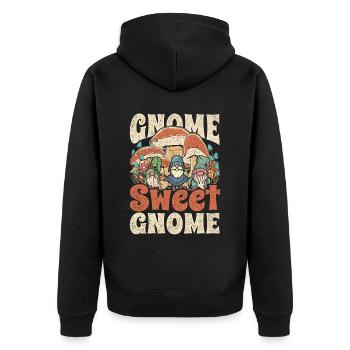 Gartenzwerg Gnome Sweet Gnome Gartenzwerge - Unisex Premium Bio Zip Hoodie - Schwarz - Hinten - Nico (187cm)