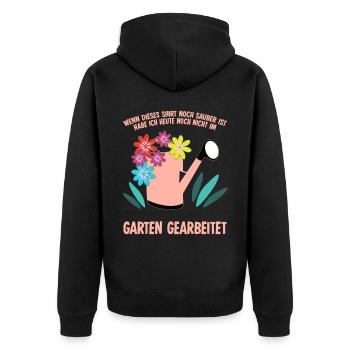 Garten Galabau Gärtner Galabauer - Unisex Premium Bio Zip Hoodie - Schwarz - Hinten - Nico (187cm)