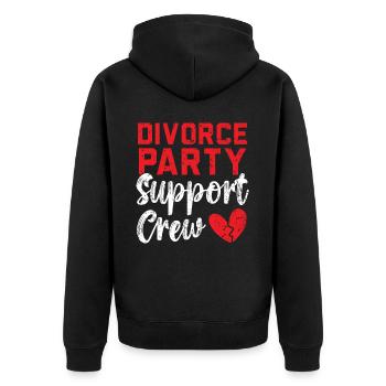 Scheidung Party Support Crew Aufhebung Scheidung - Unisex Premium Bio Zip Hoodie - Schwarz - Hinten - Nico (187cm)