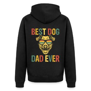 Meilleur père de chien de tous les temps - Veste à capuche bio Premium Unisexe - noir - Dos - Nico (187cm)
