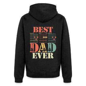 Best Dad Ever - Unisex Premium Bio Zip Hoodie - Schwarz - Hinten - Nico (187cm)