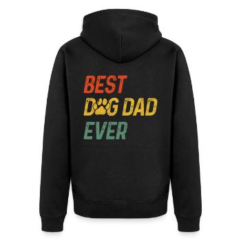 Meilleur père de chien de tous les temps - Veste à capuche bio Premium Unisexe - noir - Dos - Nico (187cm)