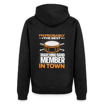Fan train marching band - Unisex Premium Organic Zip Hoodie - black - Back - Nico (187cm)