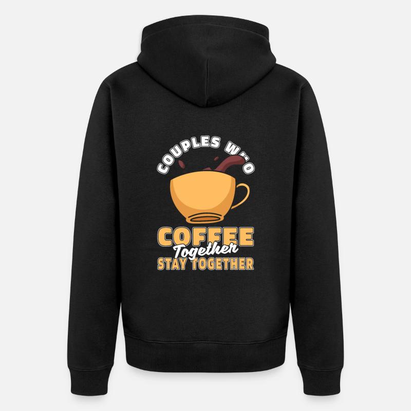 Café Café Couple - Veste à capuche bio Premium Unisexe - noir