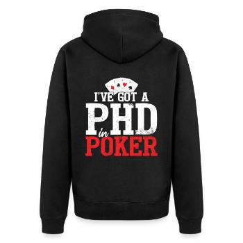 Lustiges Poker Night Glücksspiel Casino - Unisex Premium Bio Zip Hoodie - Schwarz - Hinten - Nico (187cm)