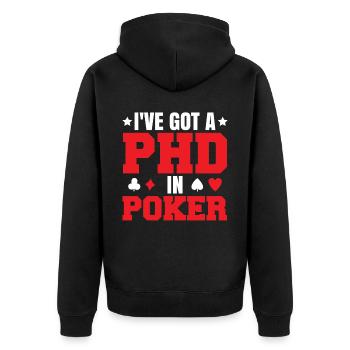 Poker Player Texas Hold'Em - Unisex Premium Organic Zip Hoodie - black - Back - Nico (187cm)