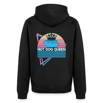 Hot-dog Hotdog Rétro - Veste à capuche bio Premium Unisexe - noir - Dos - Nico (187cm)