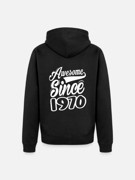 Awesome Since 1970 - Unisex Premium Organic Zip Hoodie - black