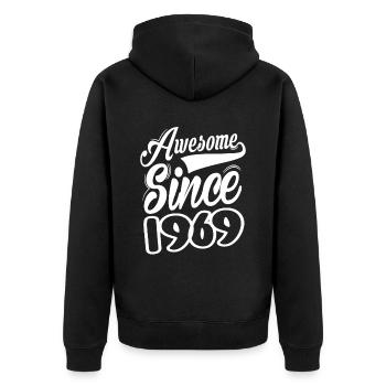 Génial depuis 1969 - Veste à capuche bio Premium Unisexe - noir - Dos - Nico (187cm)