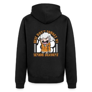 Rentner Rente Lustig - Unisex Premium Bio Zip Hoodie - Schwarz - Hinten - Nico (187cm)