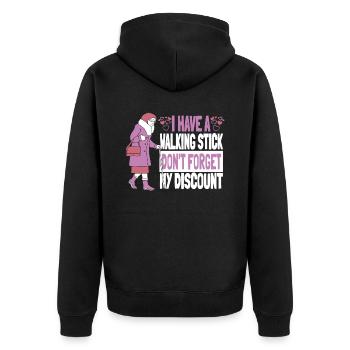 Pension de retraité drôle N’oubliez pas ma réduction - Veste à capuche bio Premium Unisexe - noir - Dos - Nico (187cm)