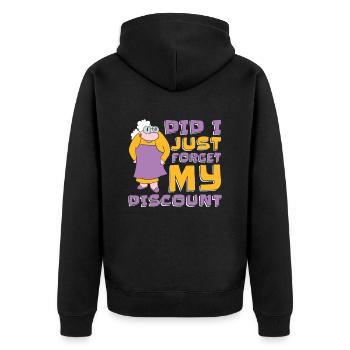 Pensioner pension funny - Unisex Premium Organic Zip Hoodie - black - Back - Nico (187cm)