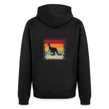 Kangourou Rétro - Veste à capuche bio Premium Unisexe - noir - Dos - Nico (187cm)