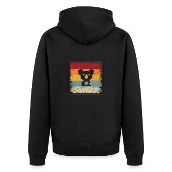 Koala Bear Retro - Unisex Premium Organic Zip Hoodie - black - Back - Nico (187cm)