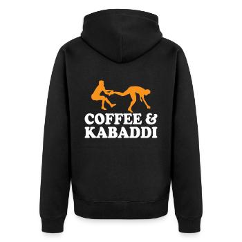 Coffee and Kabaddi Indian Game Team Sports - Unisex Premium Organic Zip Hoodie - black - Back - Nico (187cm)