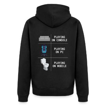 Jouer à des jeux de jeux - Veste à capuche bio Premium Unisexe - noir - Dos - Nico (187cm)