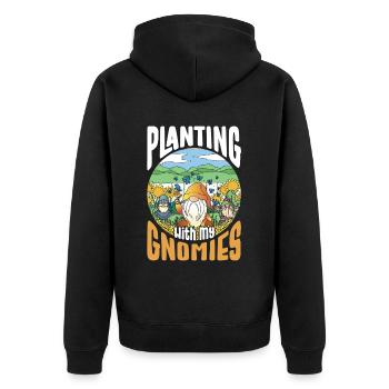 Gartenzwerg Planting With My Gnomies Gartenzwerge - Unisex Premium Bio Zip Hoodie - Schwarz - Hinten - Nico (187cm)