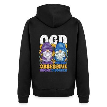 Garden Gnomes OGD Obsessive Gnome Disorder - Unisex Premium Organic Zip Hoodie - black - Back - Nico (187cm)
