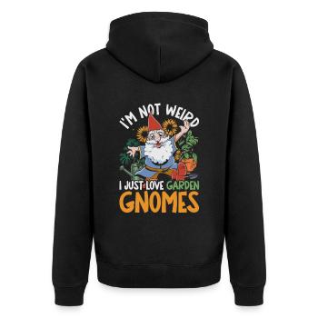 Garden Gnome I'm not weird Garden Gnomes - Unisex Premium Organic Zip Hoodie - black - Back - Nico (187cm)