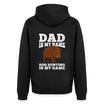 Schweinejagd-design Für Schweinejäger Papa - Veste à capuche bio Premium Unisexe - noir - Dos - Nico (187cm)