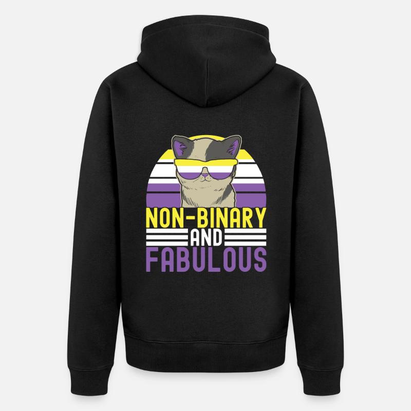 Non Binary Pride Genderqueer - Unisex Premium Bio Zip Hoodie - Schwarz