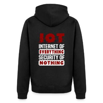 Internet Of Things IOT Programmierer Admin IT - Unisex Premium Bio Zip Hoodie - Schwarz - Hinten - Nico (187cm)