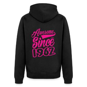 Génial depuis 1962 - Veste à capuche bio Premium Unisexe - noir - Dos - Nico (187cm)