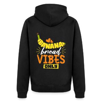 Vibes de pain aux bananes seulement - Veste à capuche bio Premium Unisexe - noir - Dos - Nico (187cm)