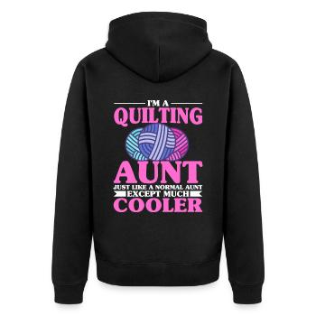 Quilten Geschenk Nähen Stricken Quilter - Unisex Premium Bio Zip Hoodie - Schwarz - Hinten - Nico (187cm)