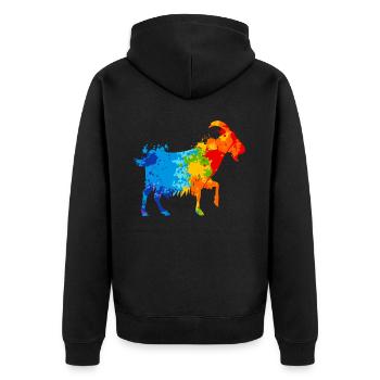 Goat Splash Art Farmer Animal Lover - Veste à capuche bio Premium Unisexe - noir - Dos - Nico (187cm)